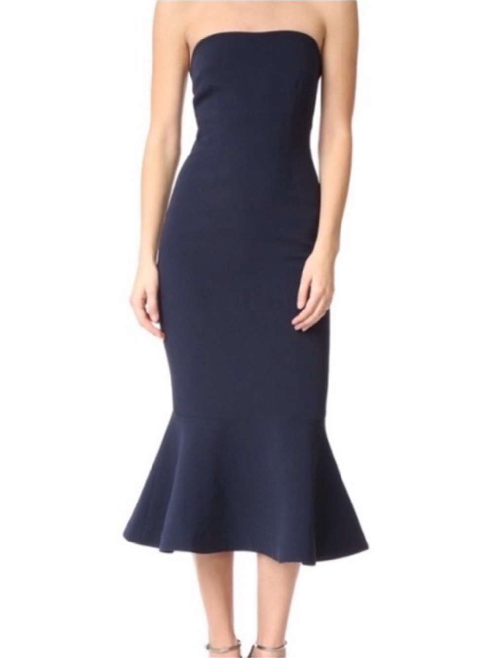Navy blue cinq a sept Strapless Mermaid Hem Dress